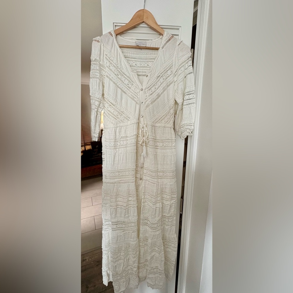A Collective Story Women's White Ebba Eyelet Lace Maxi Dress Size Medium - Picture 16 of 16